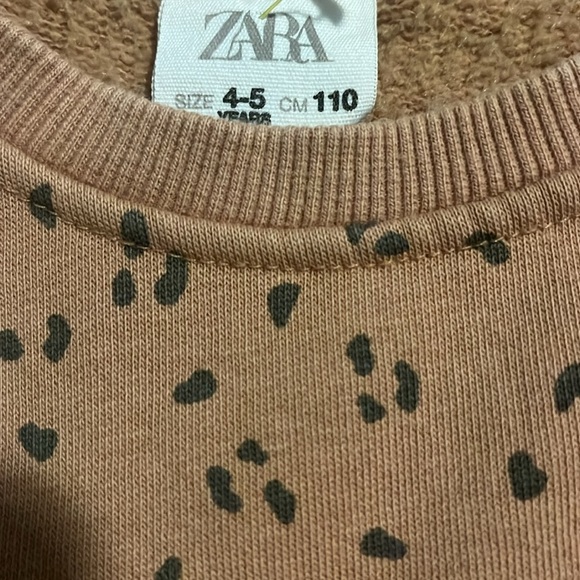 Zara Sweatshirt Leopard Print 4-5T - Picture 2 of 3